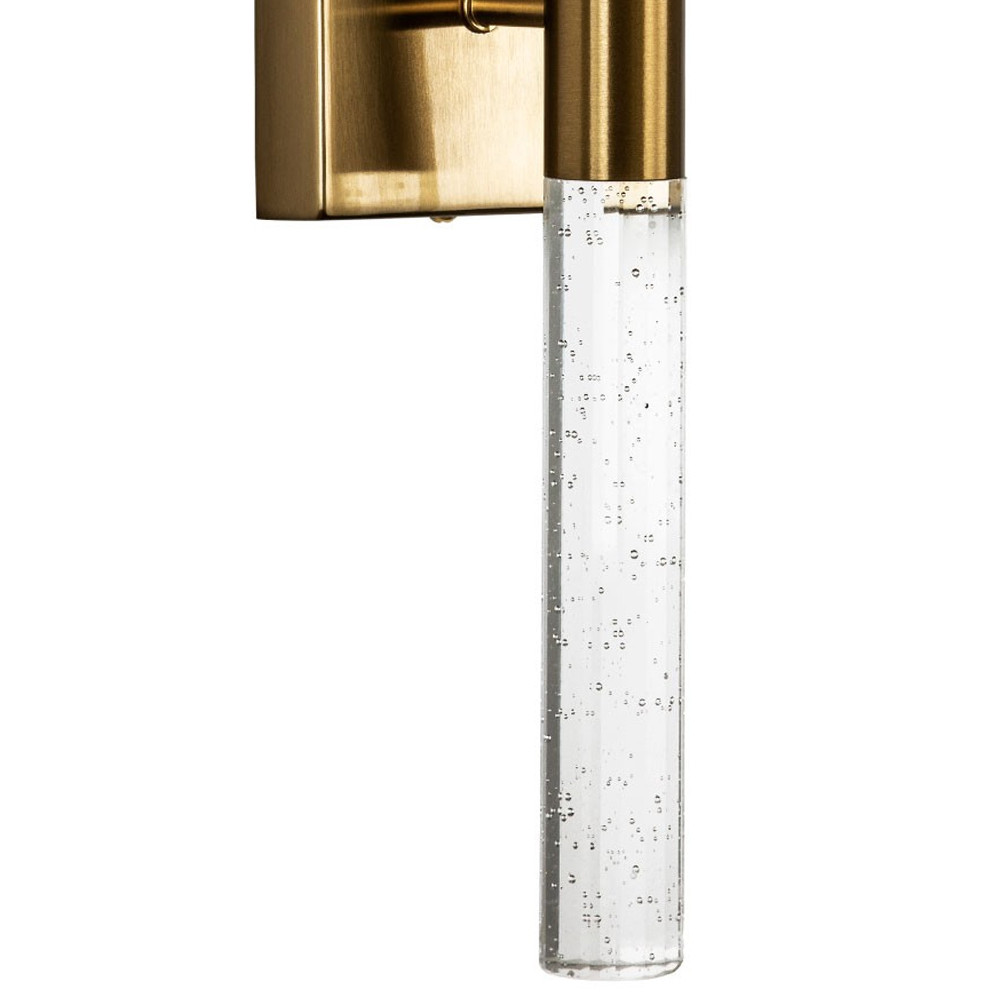 Бра со стеклянным плафоном латунь Gileberte Glass Tube Wall Lamp Brass