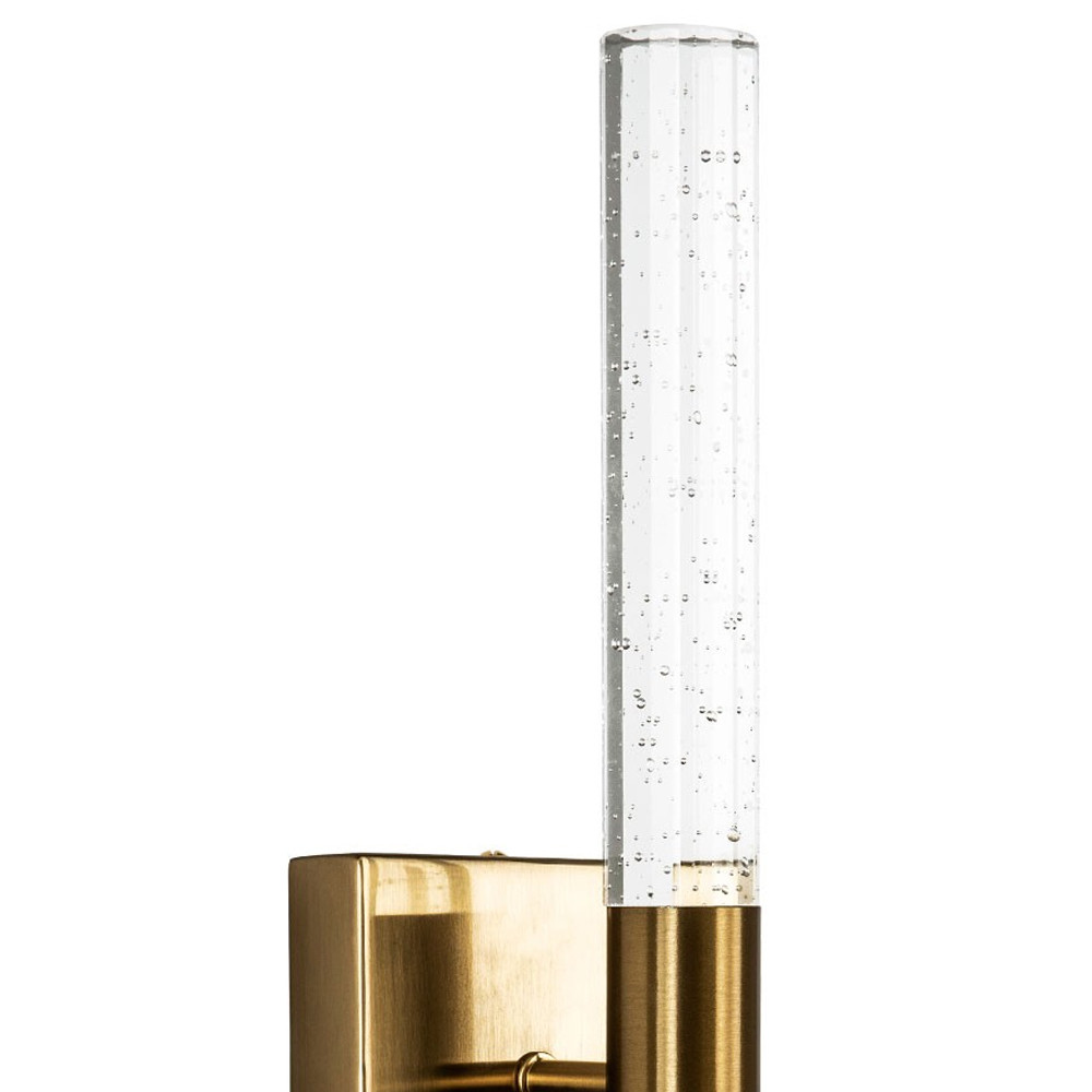 Бра со стеклянным плафоном латунь Gileberte Glass Tube Wall Lamp Brass