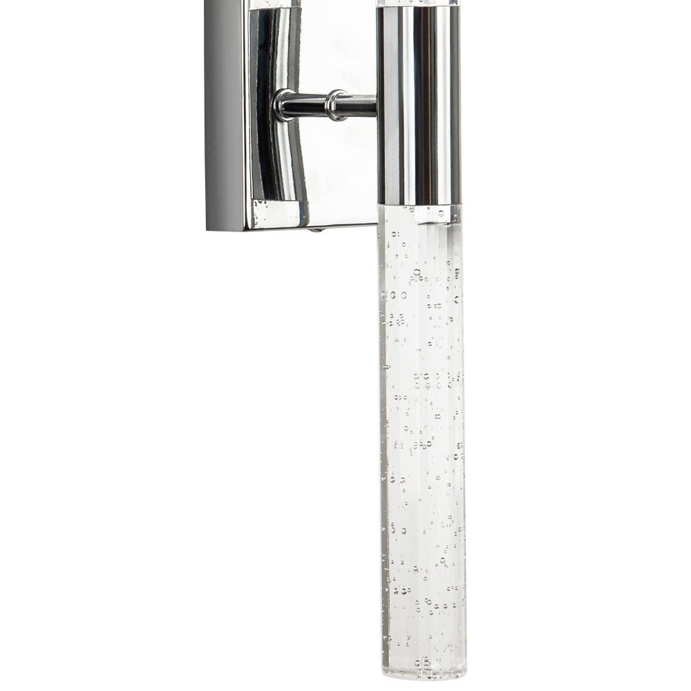 Бра со стеклянным плафоном хром Gileberte Glass Tube Wall Lamp Chrome