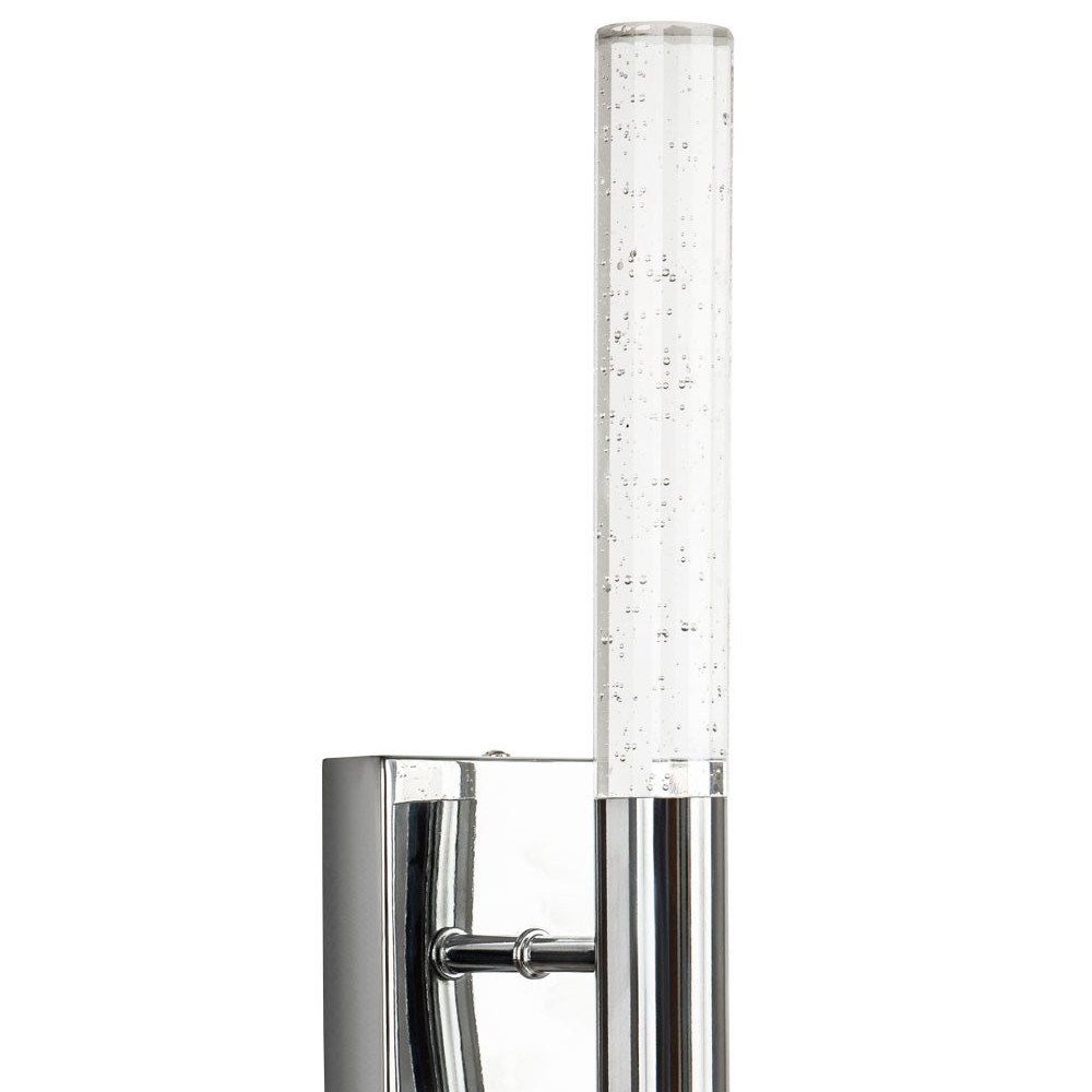 Бра со стеклянным плафоном хром Gileberte Glass Tube Wall Lamp Chrome