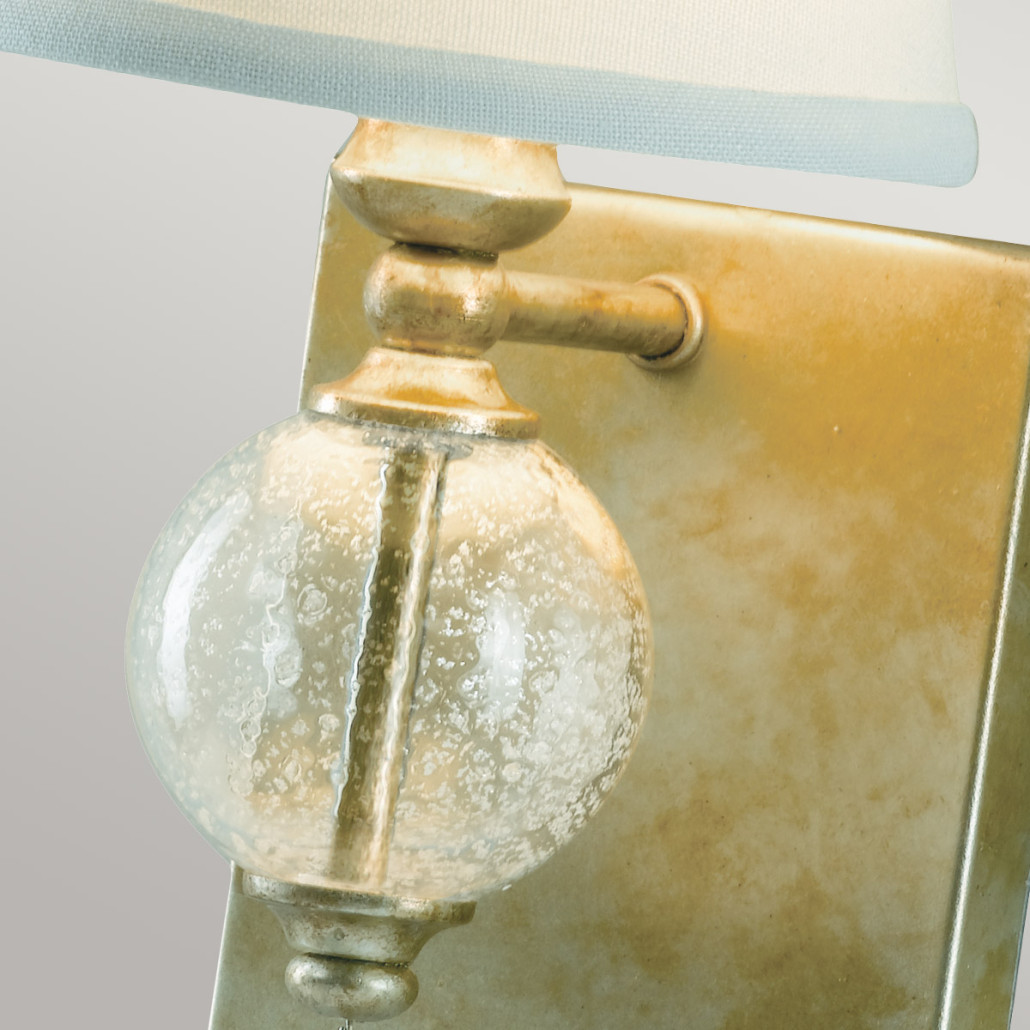 Бра со стеклянным шарообразным декором с пузырьками и бежевым абажуром Feiss