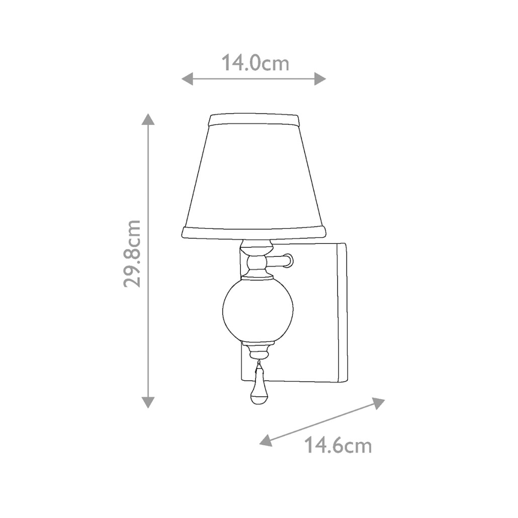Бра со стеклянным шарообразным декором с пузырьками и бежевым абажуром Feiss