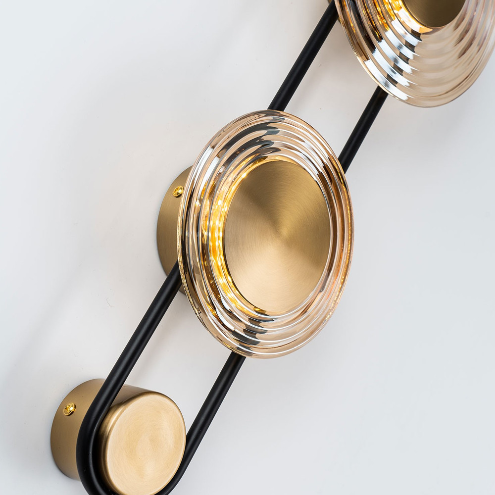 Бра со стеклянными плафонами в форме дисков Savio Brown Glass Disc Light