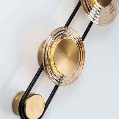 Бра со стеклянными плафонами в форме дисков Savio Brown Glass Disc Light