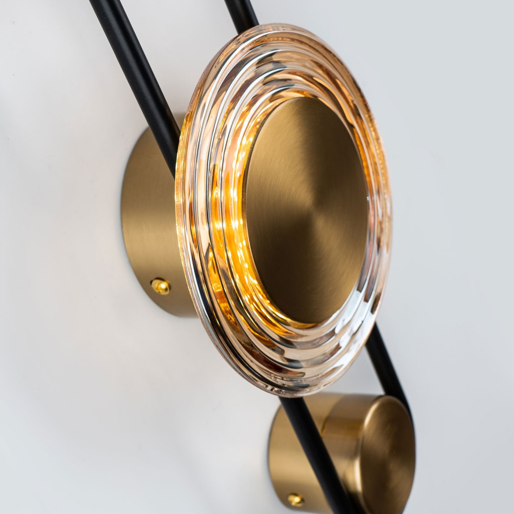 Бра со стеклянными плафонами в форме дисков Savio Brown Glass Disc Light