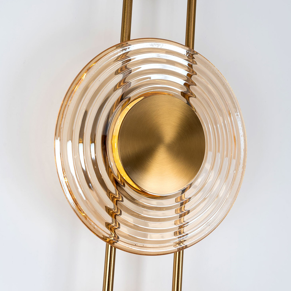 Бра со стеклянными плафонами в форме дисков Savio Brown Glass Trio Disc Light