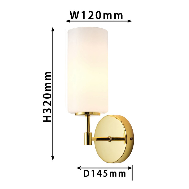 Бра цвета золота с белым матовым плафоном Hovering