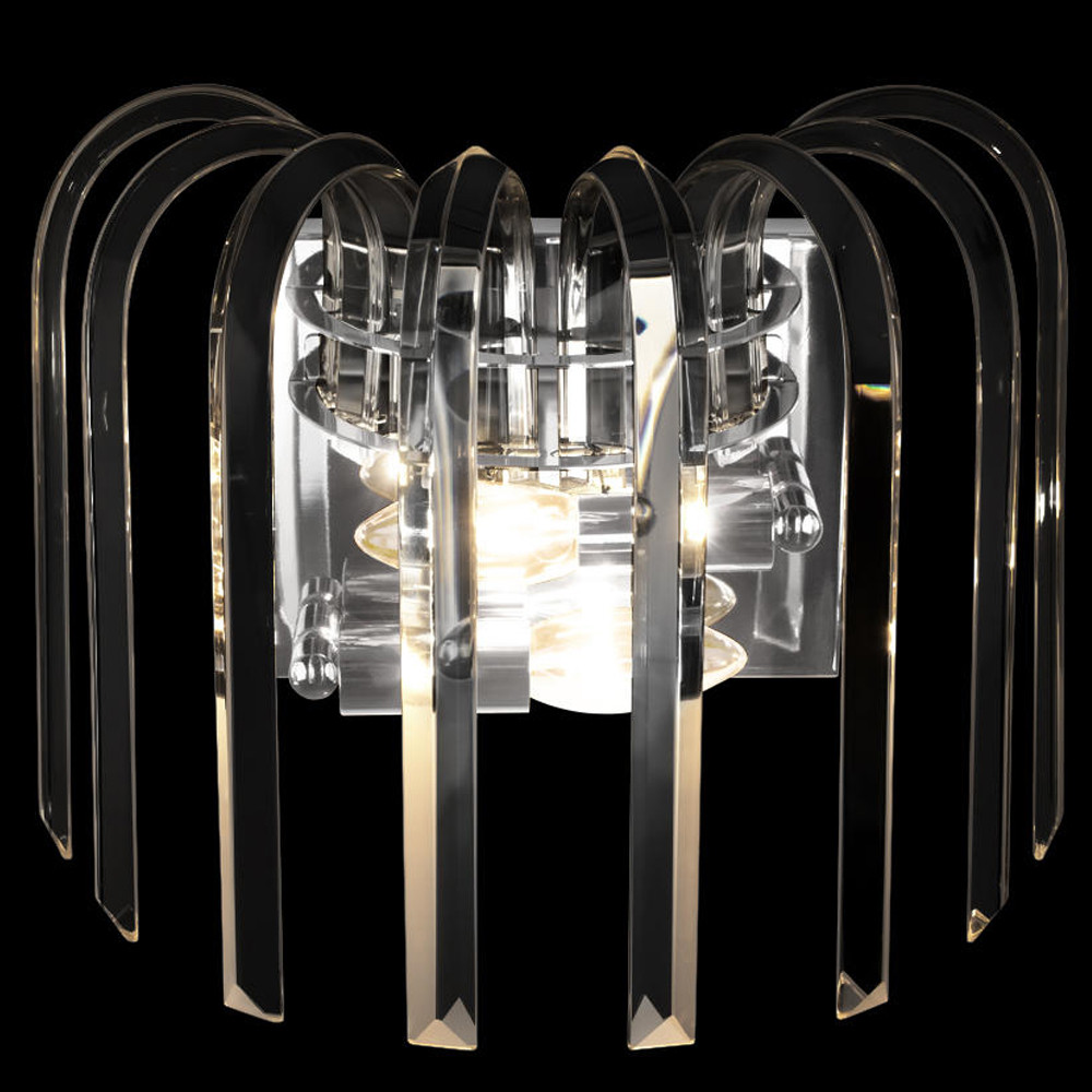 Бра цвета никель с изогнутыми хрустальными элементами Radiant Ribbons