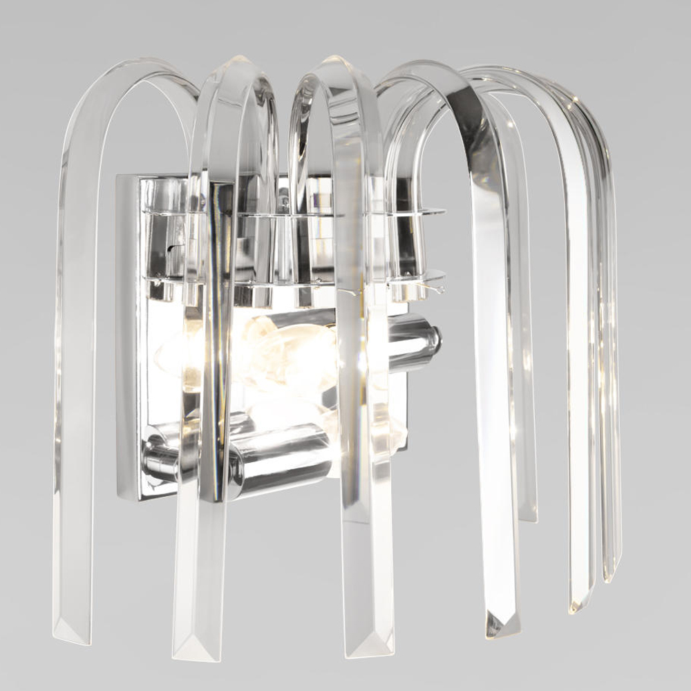 Бра цвета никель с изогнутыми хрустальными элементами Radiant Ribbons