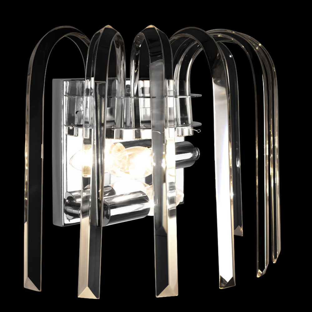 Бра цвета никель с изогнутыми хрустальными элементами Radiant Ribbons