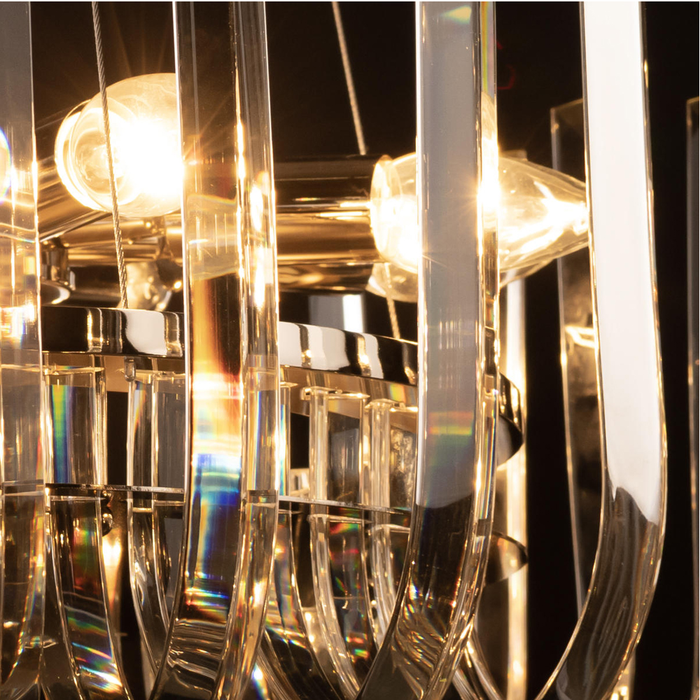 Бра цвета никель с изогнутыми хрустальными элементами Radiant Ribbons