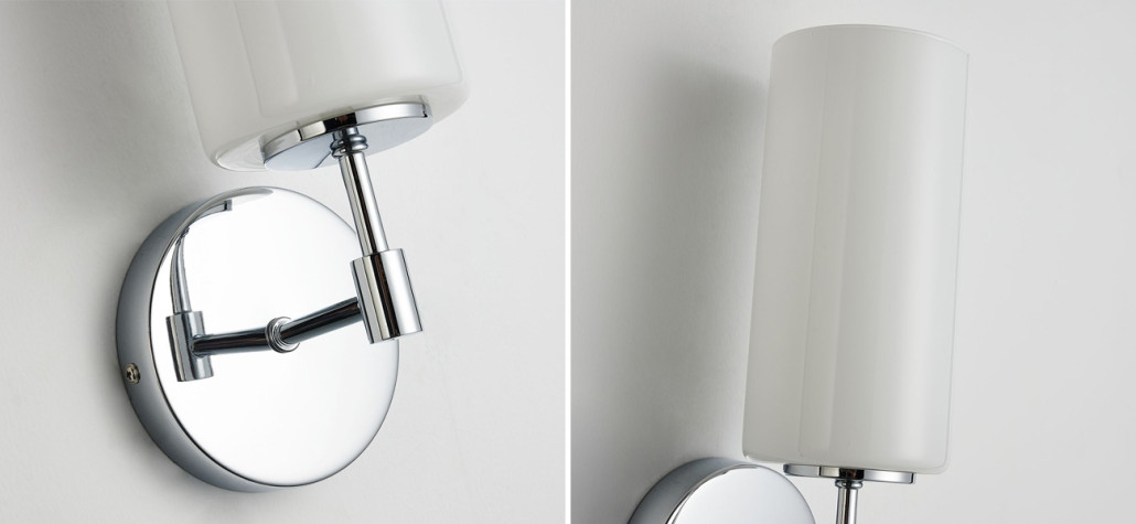 Бра цвета хром с белым матовым плафоном Hovering