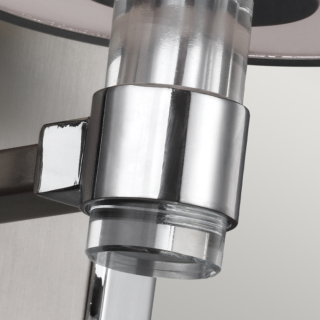 Бра цвета хром с белым цилиндрическим стеклянным плафоном Feiss