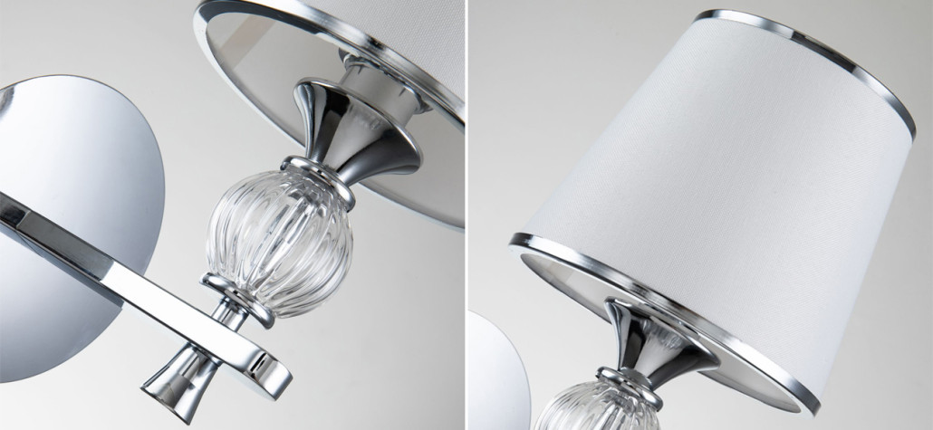 Бра цвета хром с тканевыми плафонами LUMINAIRE