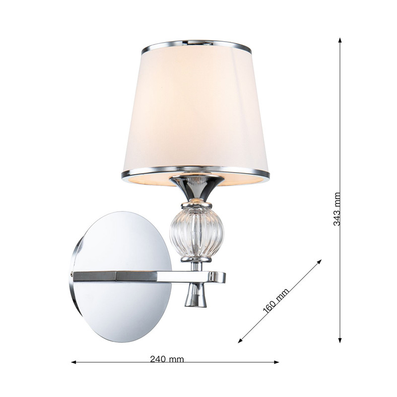 Бра цвета хром с тканевыми плафонами LUMINAIRE