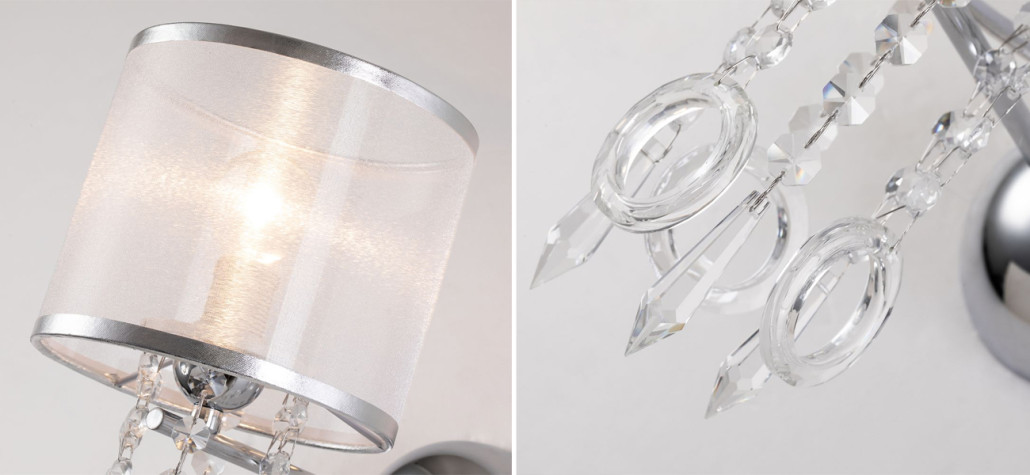 Бра цвета хром с хрустальным декором Crystal Things