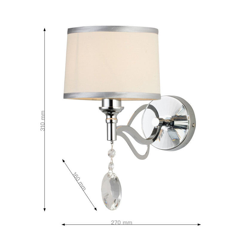 Бра цвета хром с хрустальным декором DAYODORE