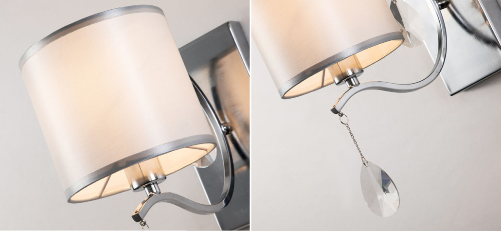 Бра цвета хром с хрустальным декором Tendril