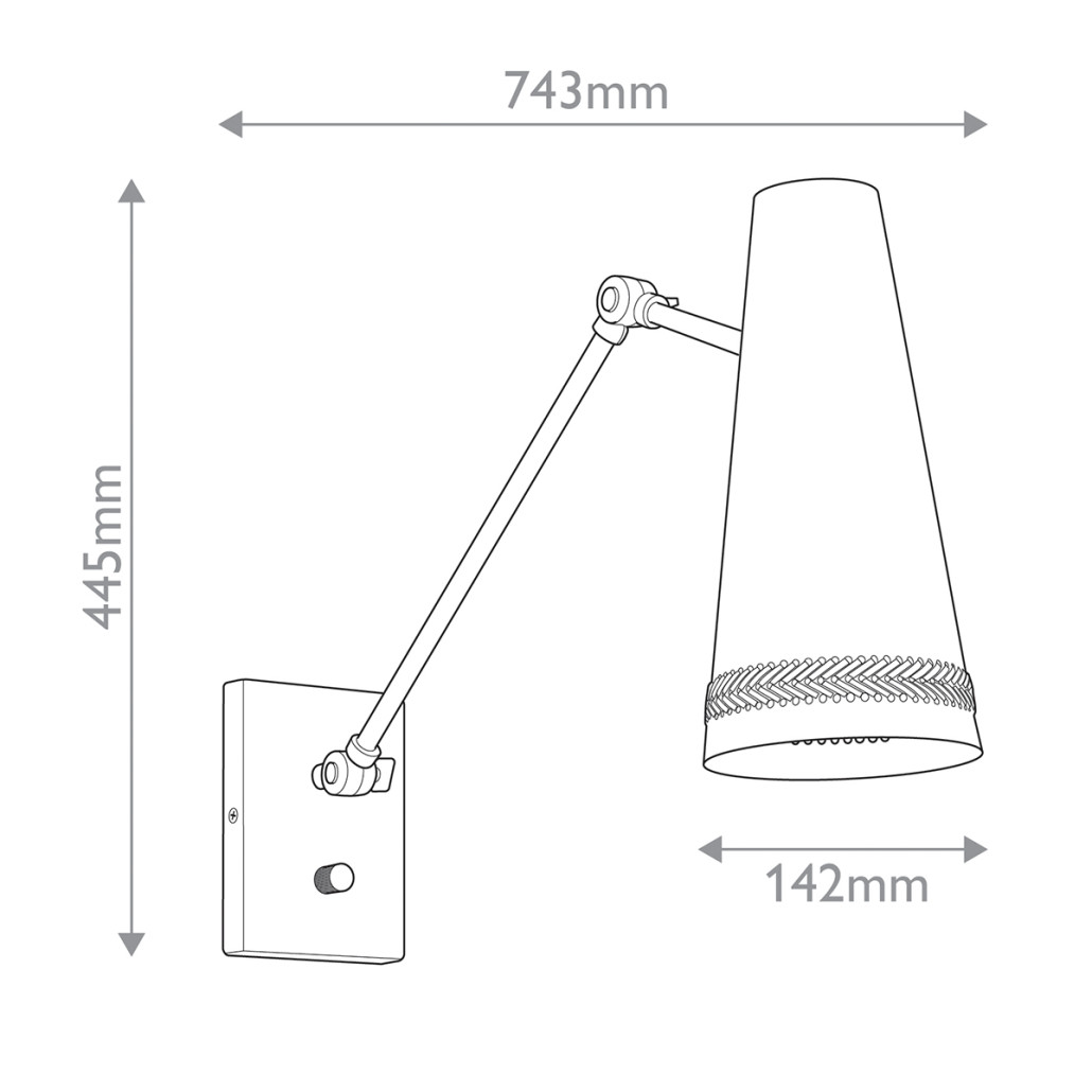 Бра черного цвета с конусным металлическим плафоном Alora