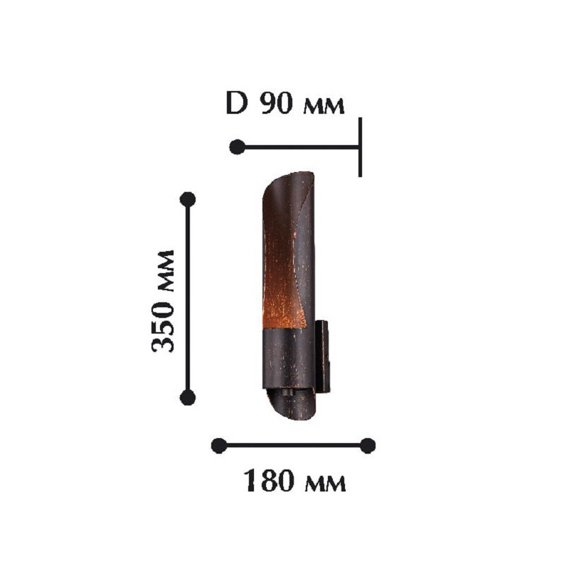 Бра черного цвета с патиной Fireplace