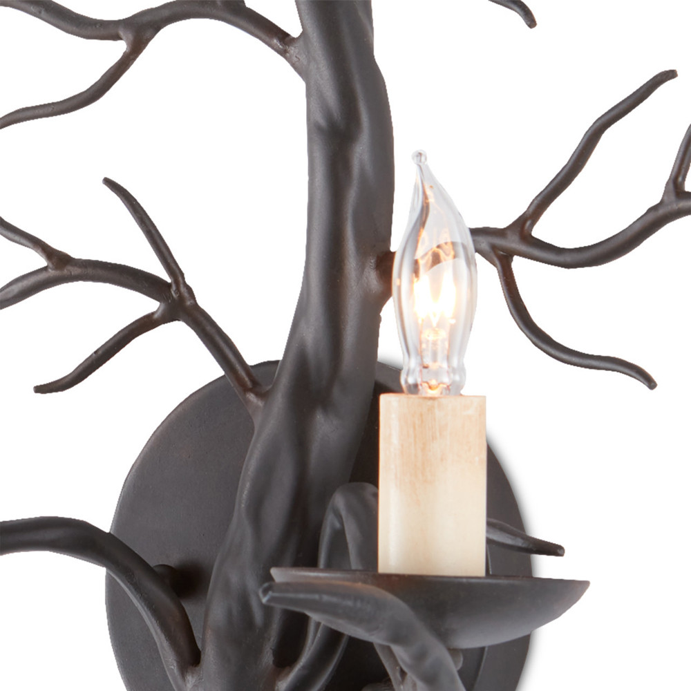 Бра черное в виде ствола дерева Branched Tree
