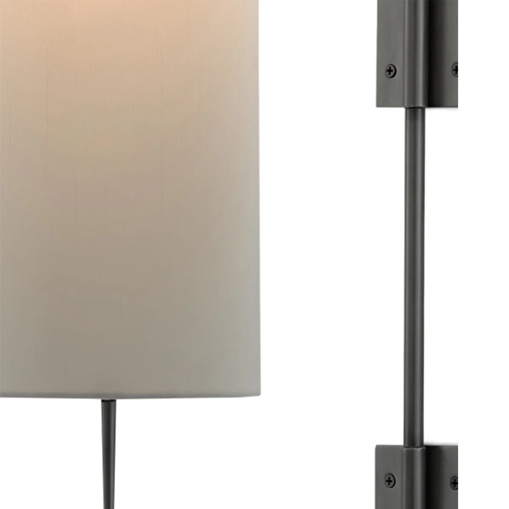 Бра чёрное с тканевым абажуром в форме цилиндра Rough Beauty