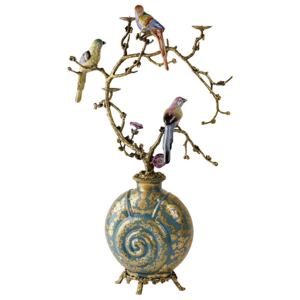 Бронзовый подсвечник Птичий рай Flora