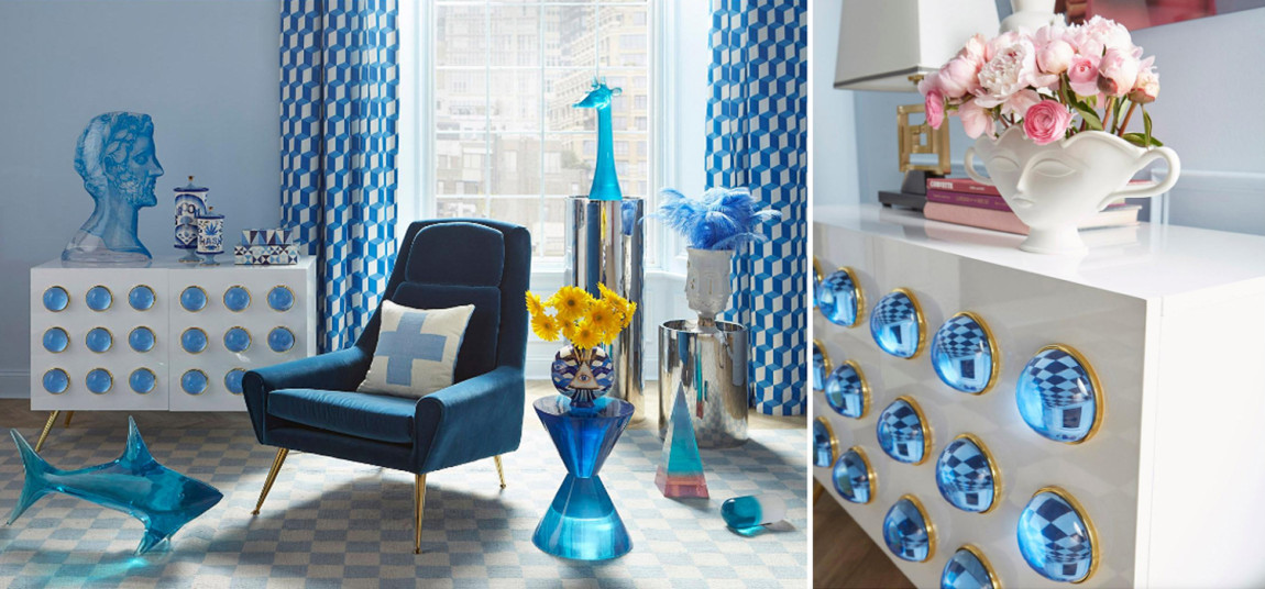 Буфет Jonathan Adler Globo Lucite Cabochon Cabinet