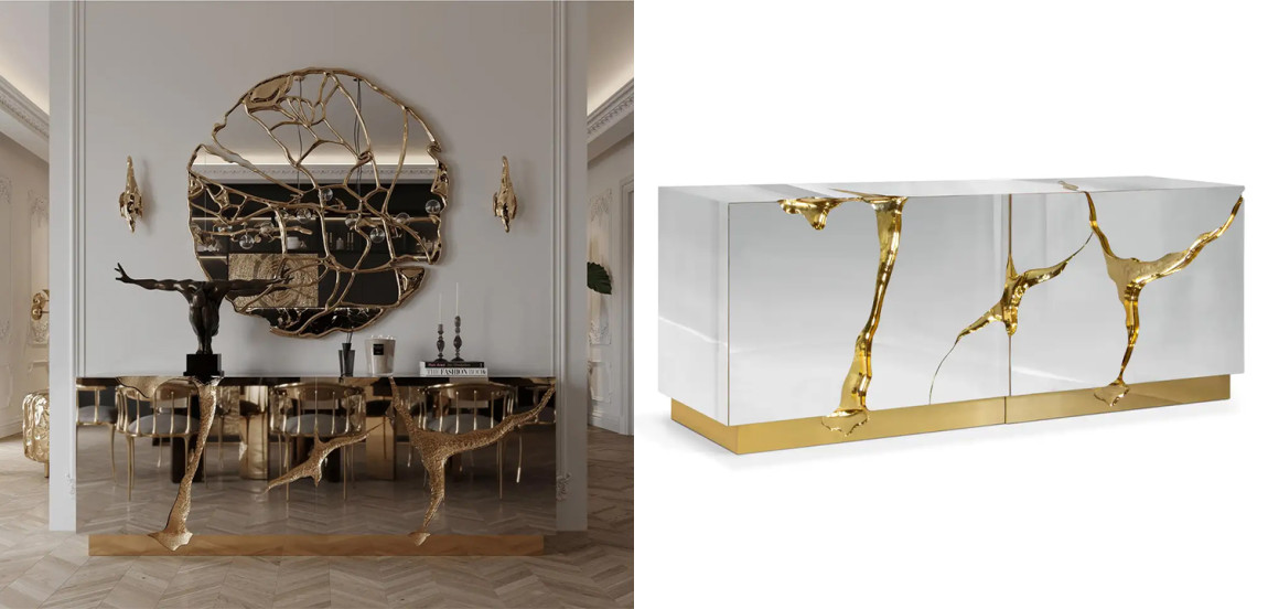 Буфет Modern Contemporary Lapiaz Sideboard Boca do Lobo Mirror