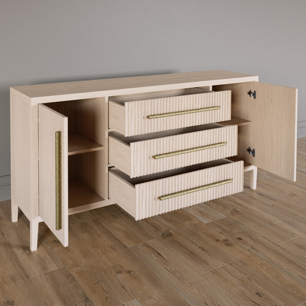 Буфет Primo с тремя ящиками и двумя фасадами Светлый дуб