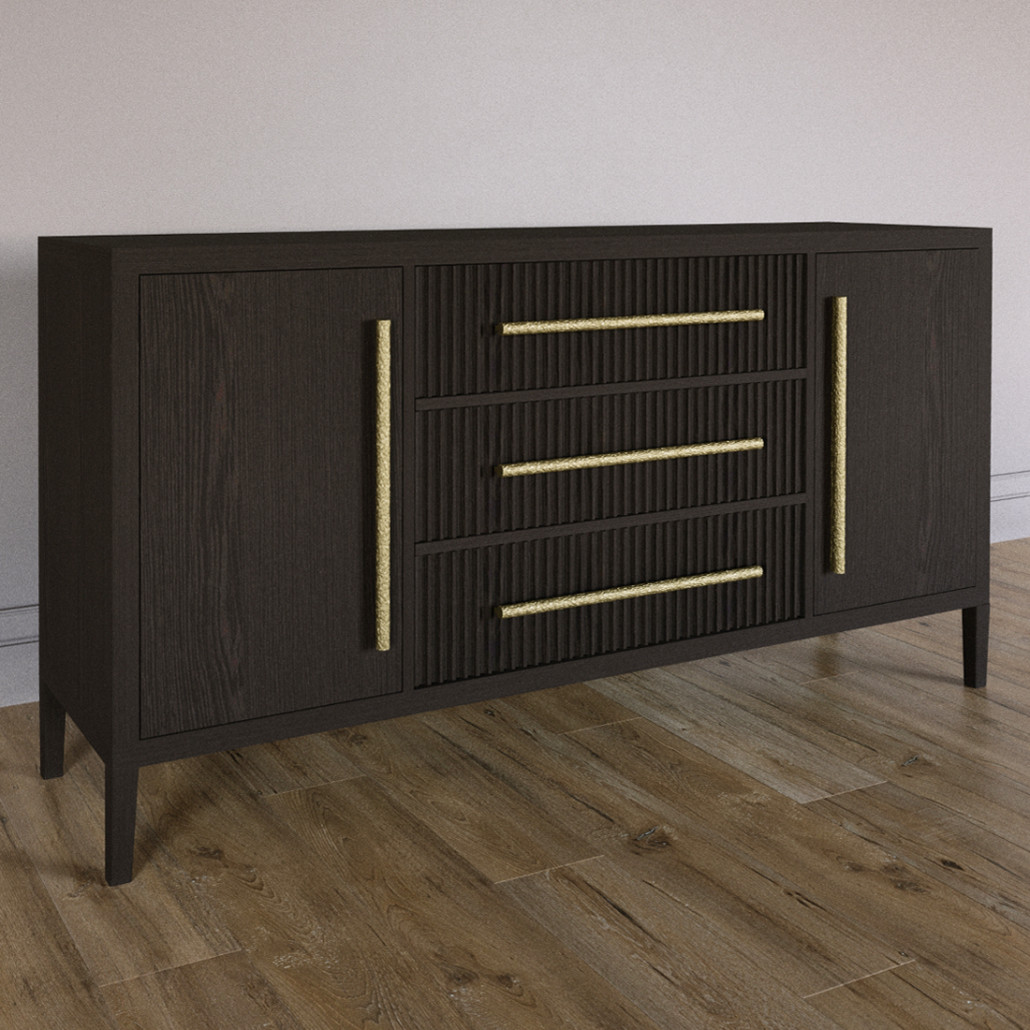 Буфет Primo с тремя ящиками и двумя фасадами Темный орех