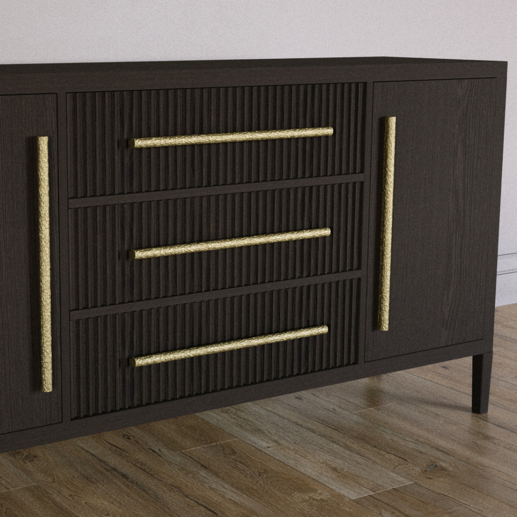 Буфет Primo с тремя ящиками и двумя фасадами Темный орех