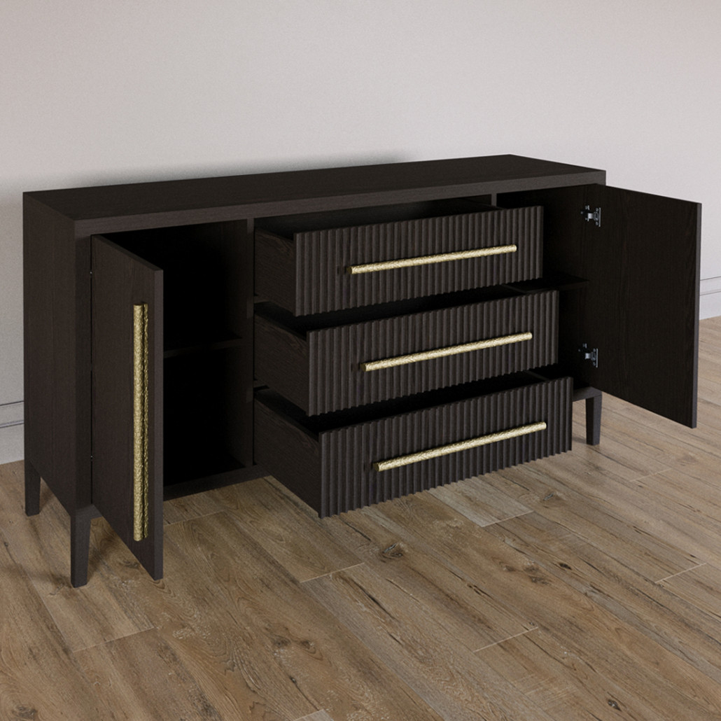 Буфет Primo с тремя ящиками и двумя фасадами Темный орех