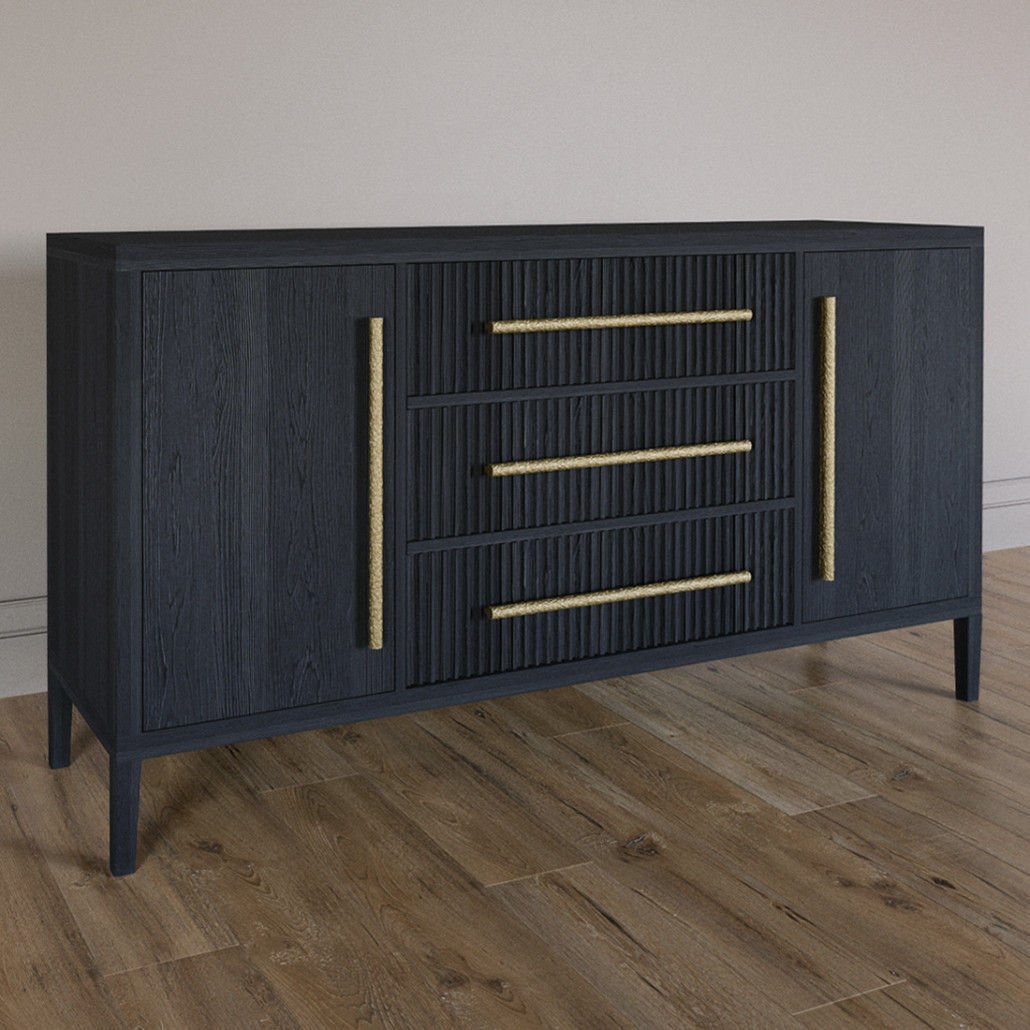 Буфет Primo с тремя ящиками и двумя фасадами Черный дуб