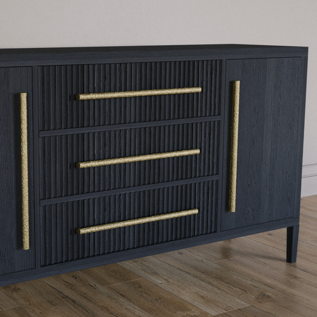 Буфет Primo с тремя ящиками и двумя фасадами Черный дуб