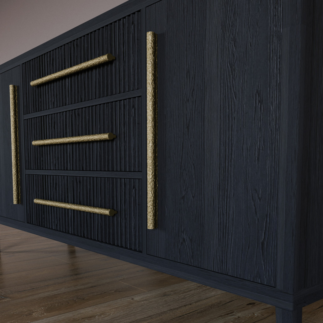 Буфет Primo с тремя ящиками и двумя фасадами Черный дуб