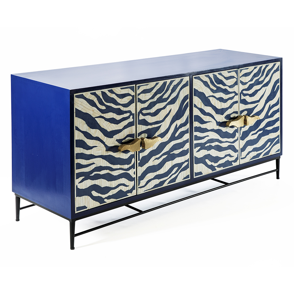 Буфет в гостиную с инкрустацией Bone Inlay Deco Sideboard - Orleans ZEBRA