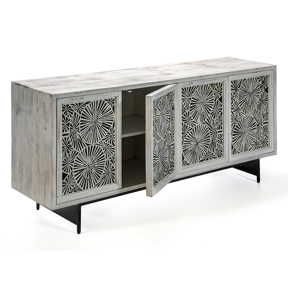 Буфет в гостиную с инкрустацией Palm Sideboard with Bone Inlay