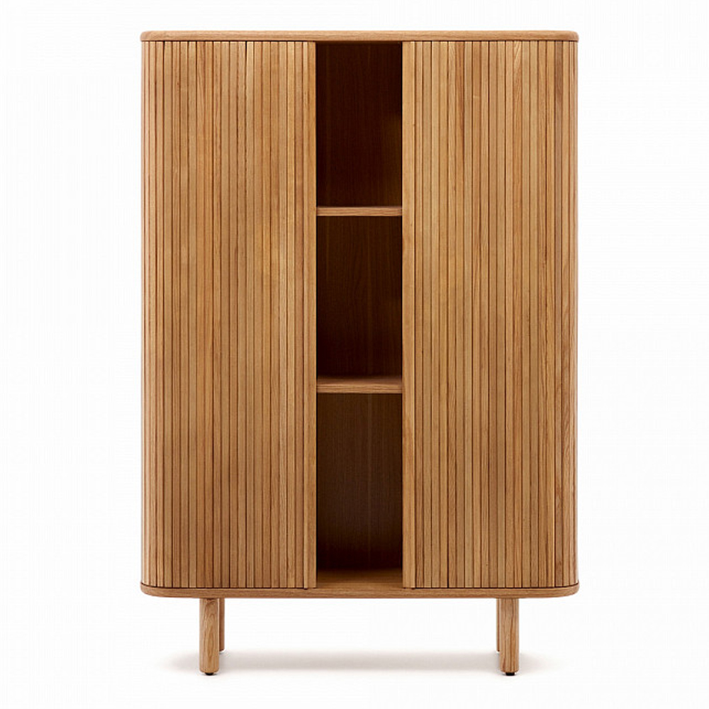 Буфет из ясеневого шпона с открытыми полками и 2-мя раздвижными дверями Toinette