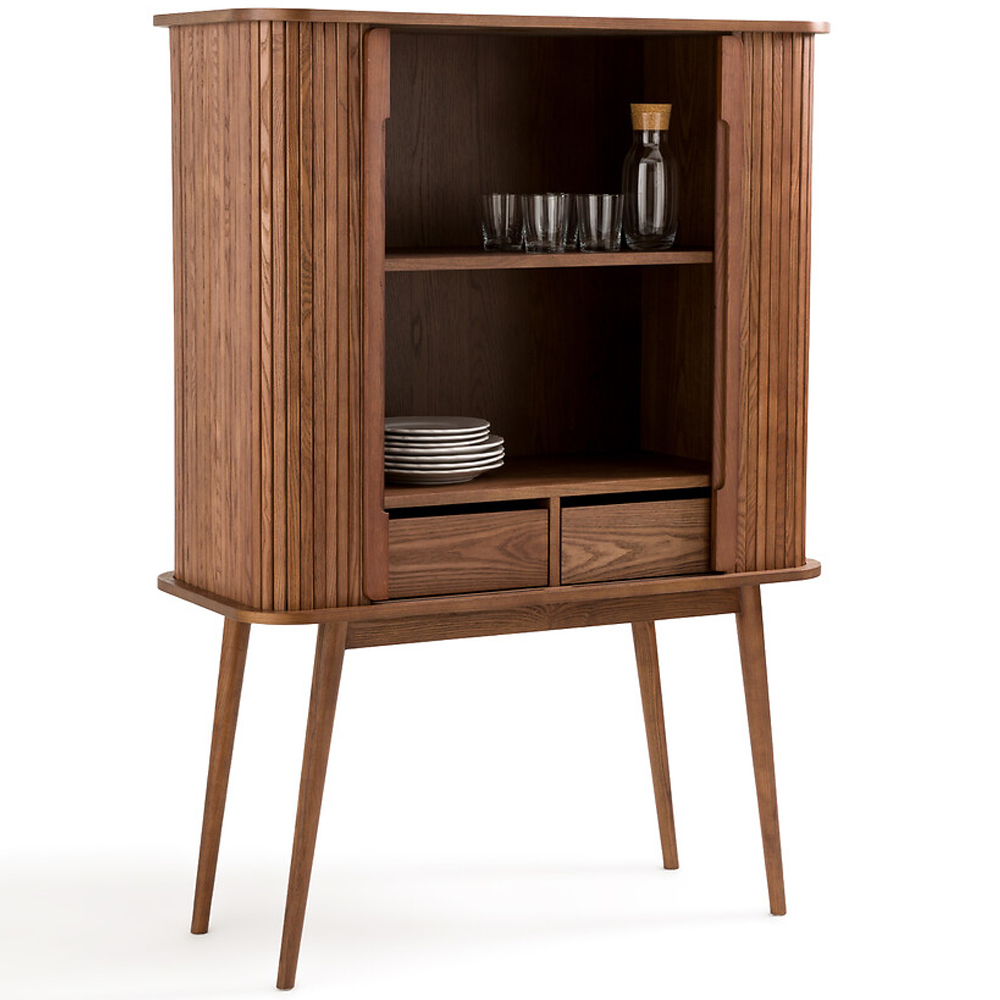Буфет с двумя раздвижными дверцами Toinette Brown Wooden Cupboard