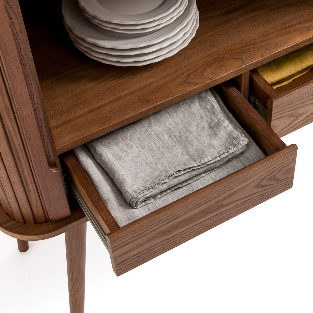Буфет с двумя раздвижными дверцами Toinette Brown Wooden Cupboard