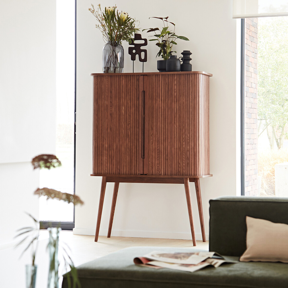 Буфет с двумя раздвижными дверцами Toinette Brown Wooden Cupboard