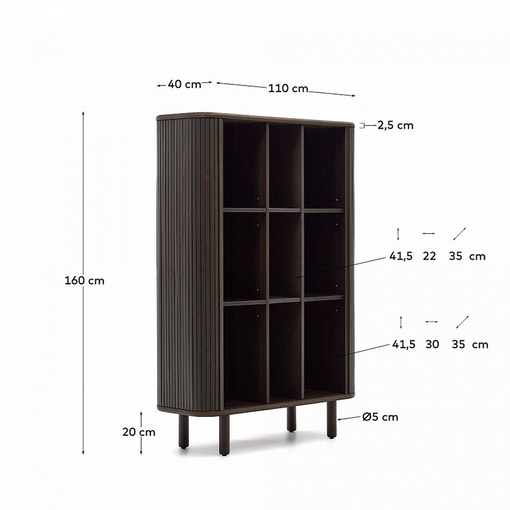 Буфет тёмно-коричневого цвета из ясеневого шпона с 2-мя раздвижными дверями Toinette