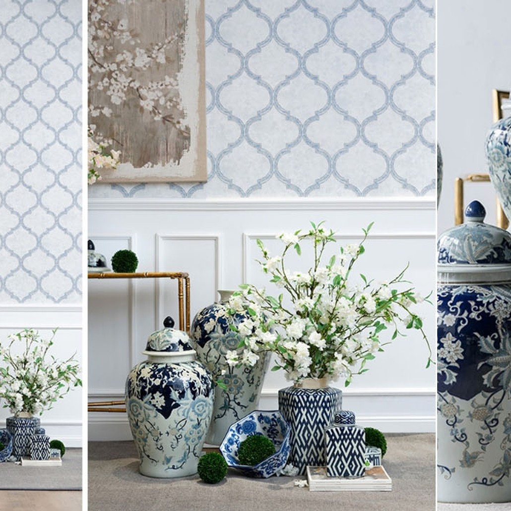 Ваза Blue & White Ornament Vase 62
