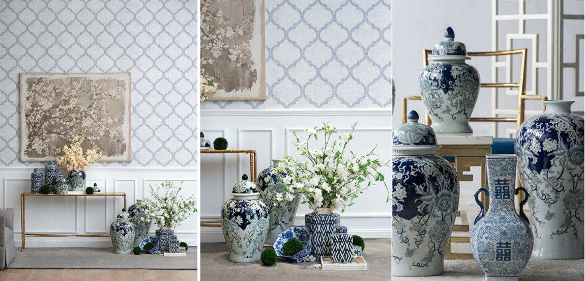 Ваза Blue & White Ornament Vase 62