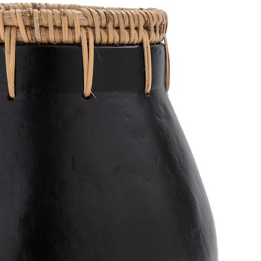 Ваза Ceramic Vase & Rattan D15