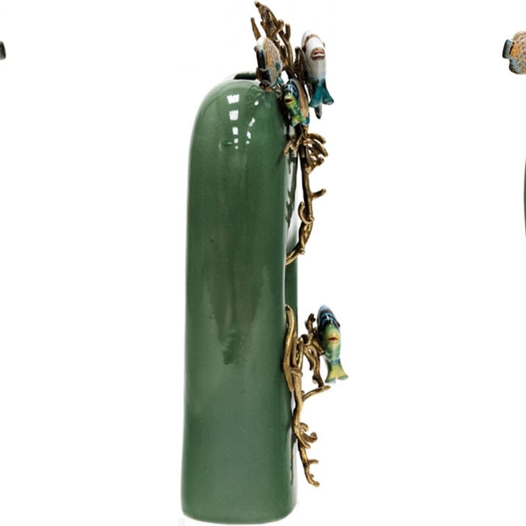 Ваза Colored Fish Vase green