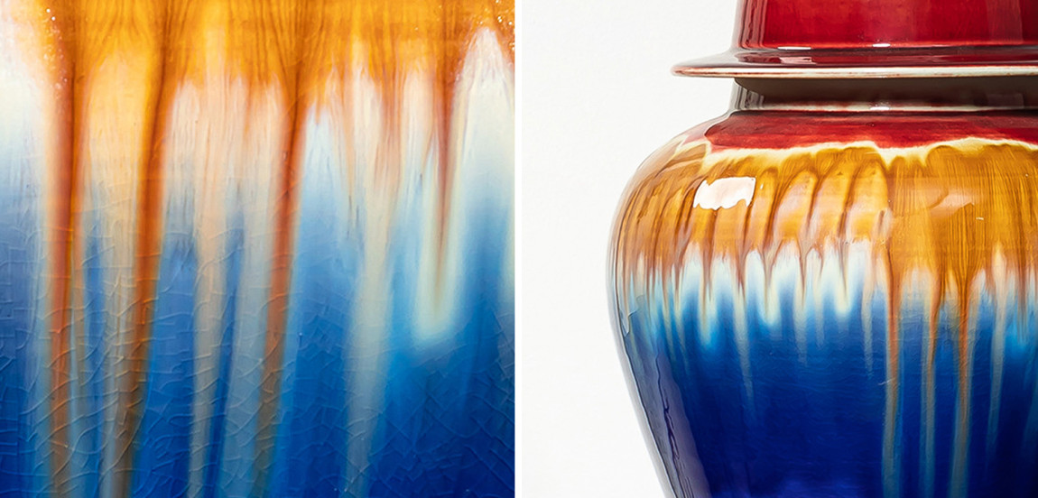 Ваза Deep Blue Colored Rainbow Vase