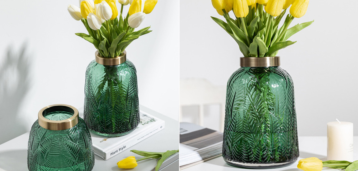 Ваза Emerald Vase Golden Throat high