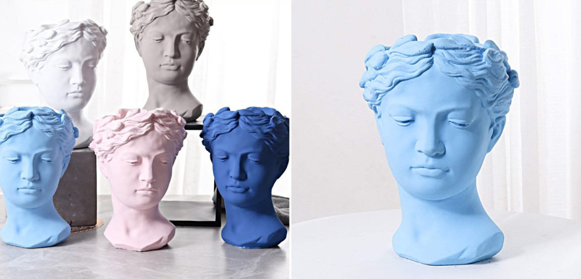 Ваза Female Bust Pastel Blue